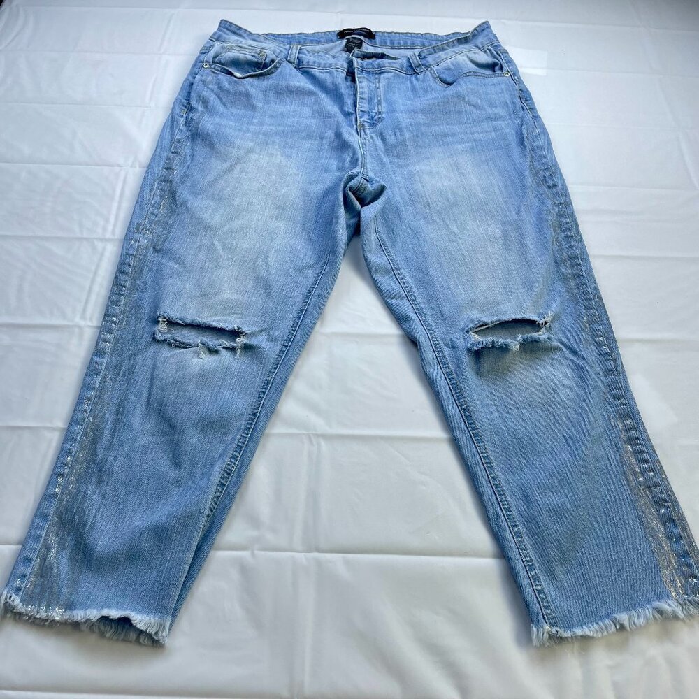 Ashley Stewart Distressed Cropped Jeans Size 18